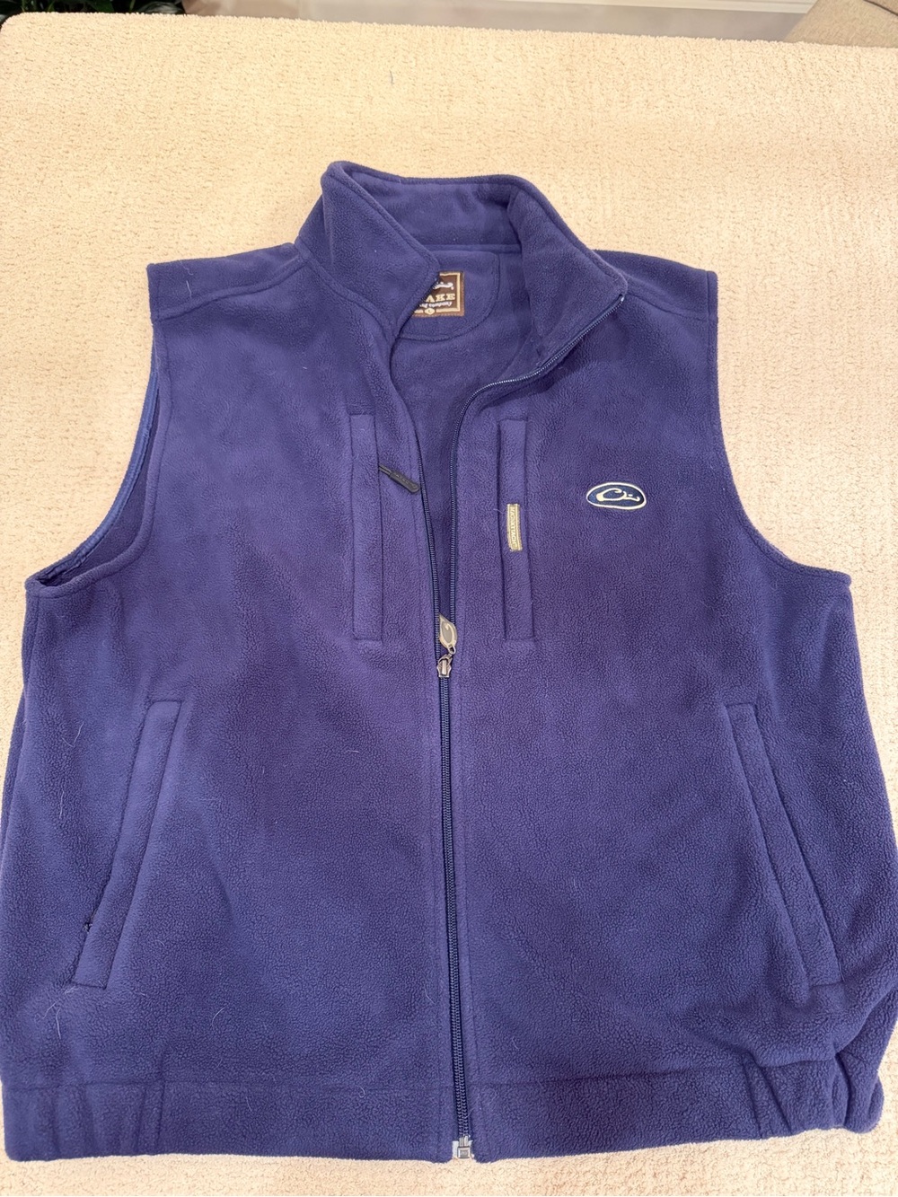 Drake Royal Blue Fleece Vest with Zip Pockets